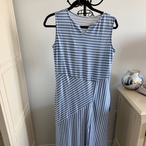 Blue and White Striped Dress